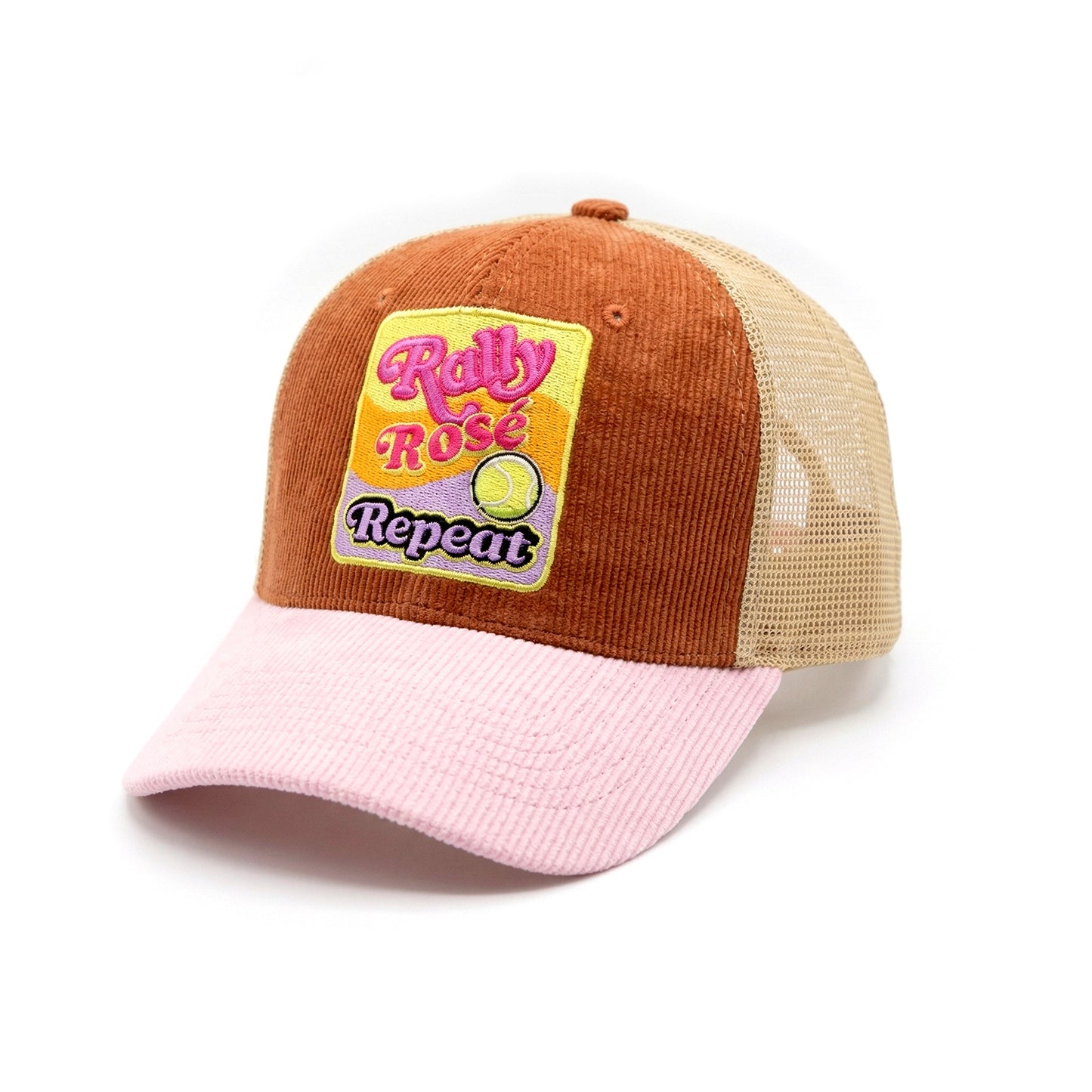 Rally Rose Repeat Corduroy Trucker Hat