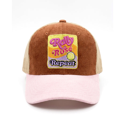 Rally Rose Repeat Corduroy Trucker Hat